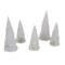 Roman Multicolor Illuminated Christmas Trees, Set of Five Translucent Acrylic Color Changing LED Lighted Trees for Indoor Use, Battery Powered